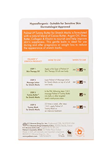 Palmers Beurre de Cacao Anti-Vergetures Soin Hydratant pour Femmes enceintes 125 g Certifié Amazon [Naturel & Hypoallerg