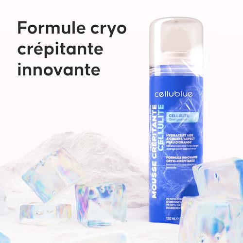**Cellublue Mousse Crépitante Anti-Cellulite - Formule Cryo-Crépitante Innovante avec Effet Lifting et Définition des Co