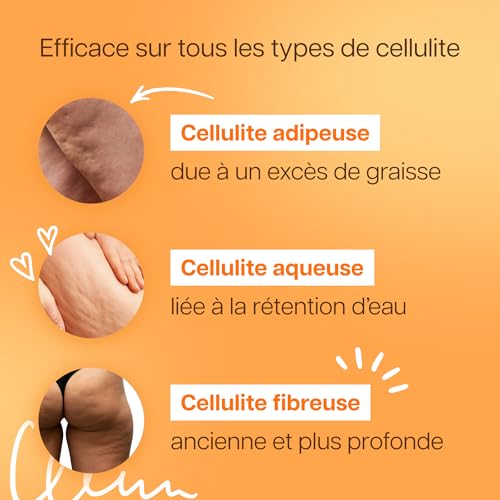 Kit Anti-Cellulite Naturel | Crème + Huile + Ventouse | Raffermit la Peau & Élimine les Graines de Cellulite | Massage P