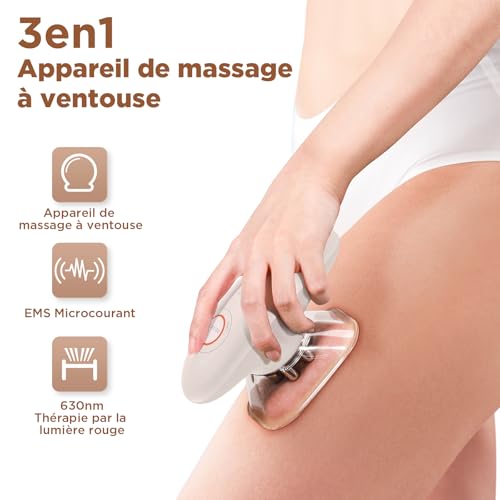 **MYCARBON Masseur Anti-Cellulite Électrique à Ventouse Automatique avec Infrarouge – Réduction de Graisse, Raffermissem