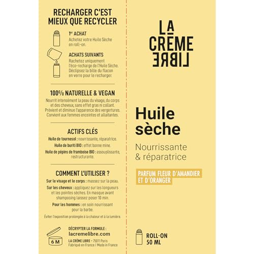 Huile de Soin BIO Prévient les Vergetures Nourrissante 100% Naturelle et Vegan - 50ml - Parfum Fleur d'Orange