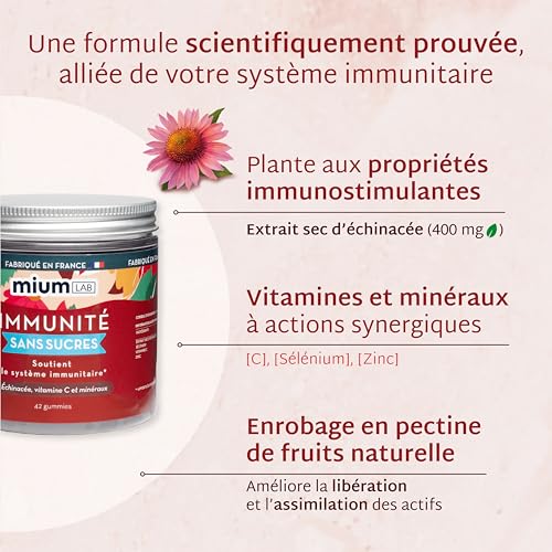 Mium LabBoost immunitaire Énergie & Renforcement organisme Plantes Vitamines et Minéraux Échinacée Zinc Vitamine C Sélén