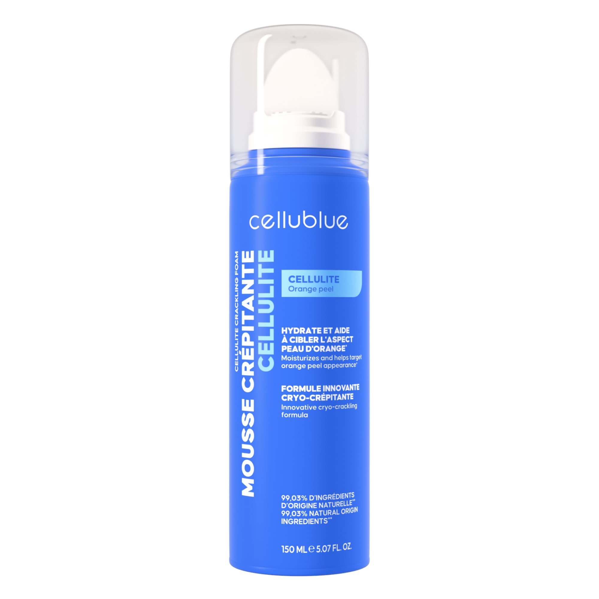 **Cellublue Mousse Crépitante Anti-Cellulite - Formule Cryo-Crépitante Innovante avec Effet Lifting et Définition des Co