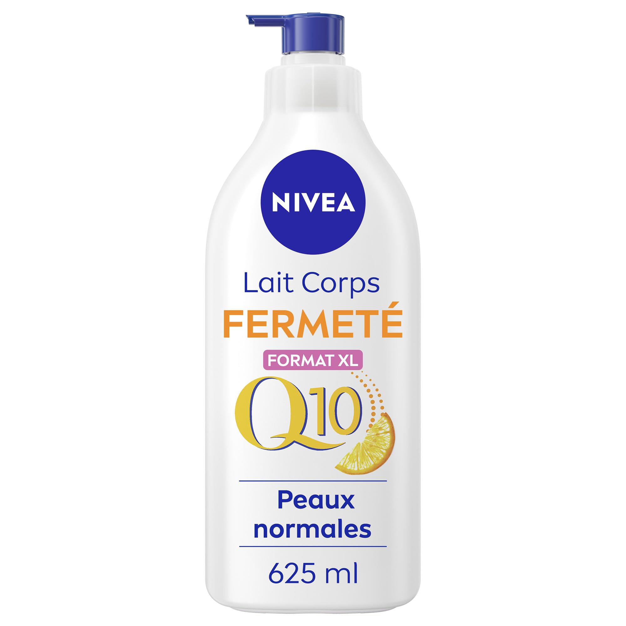 NIVEA Lait Corps Fermeté Q10 48H - Hydratant raffermissant - Peaux normales - 625ml - Co-Enzyme Q10 & Vitamine C - Crème