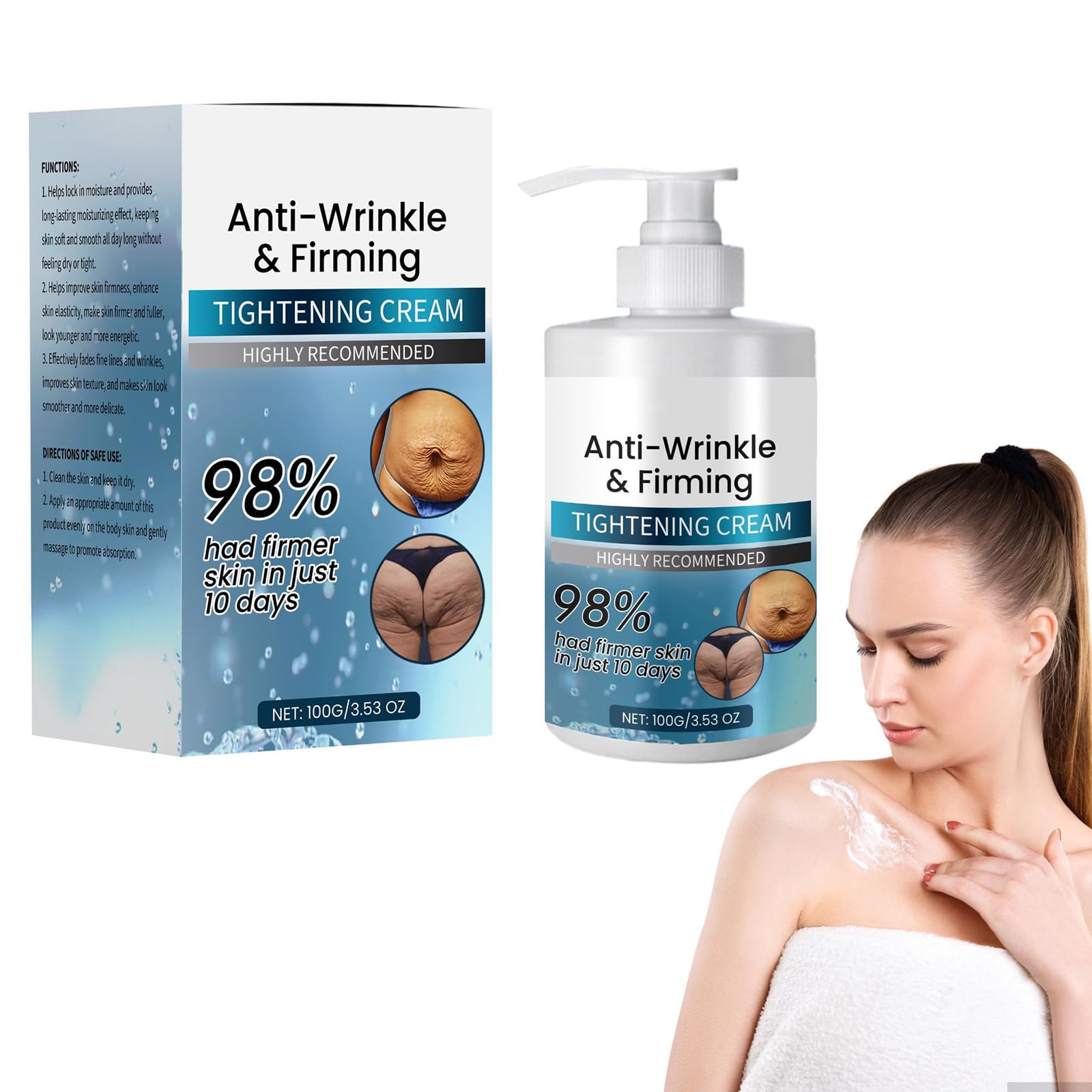 Crème firmante anti-rides avancée Pemarlis pour visage et corps, Lotion hydratante anti-âge et raffermissante à effet li